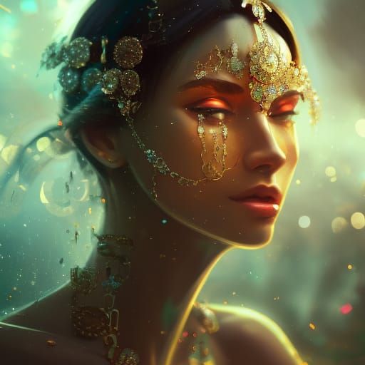 Hand Catches Jewels in Dark Alley, Digital Art