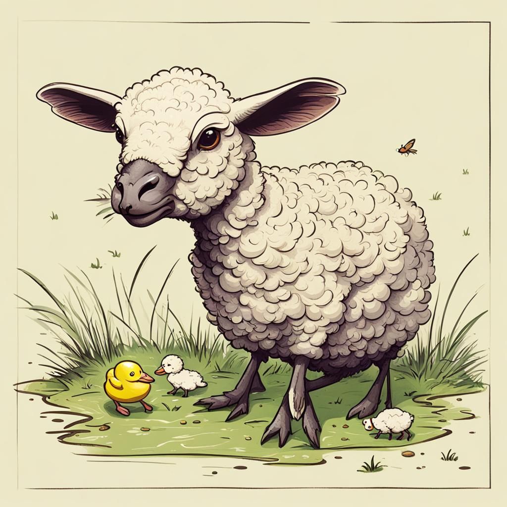 Cricket, Duck, and Lamb Hybrid Creature