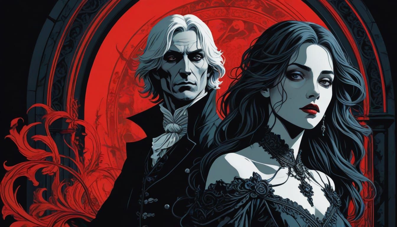 Ethereal Castlevania Nocturne Comic Illustration in Gothic S...