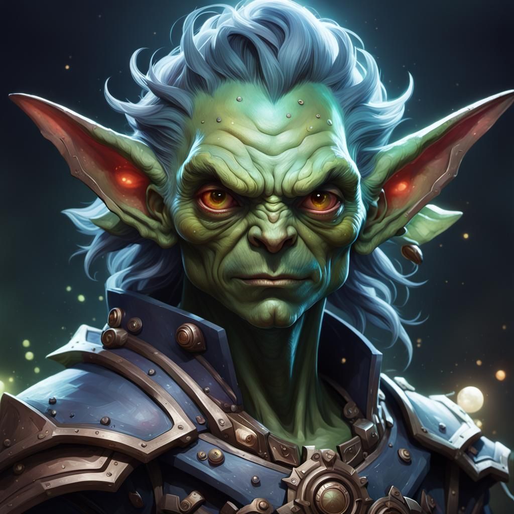 Hyperdetailed Goblin Portrait in Art Nouveau Style