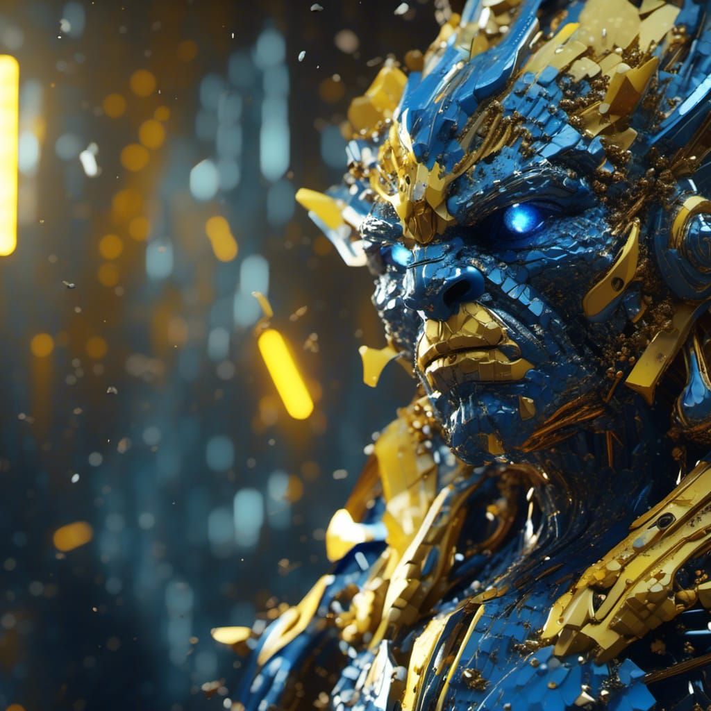 Crystalline Troll Portrait with Sci-Fi Mech Details