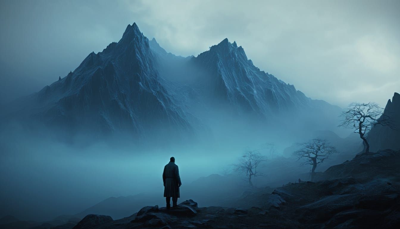 Mysterious Gothic Landscape with Ethereal Glow