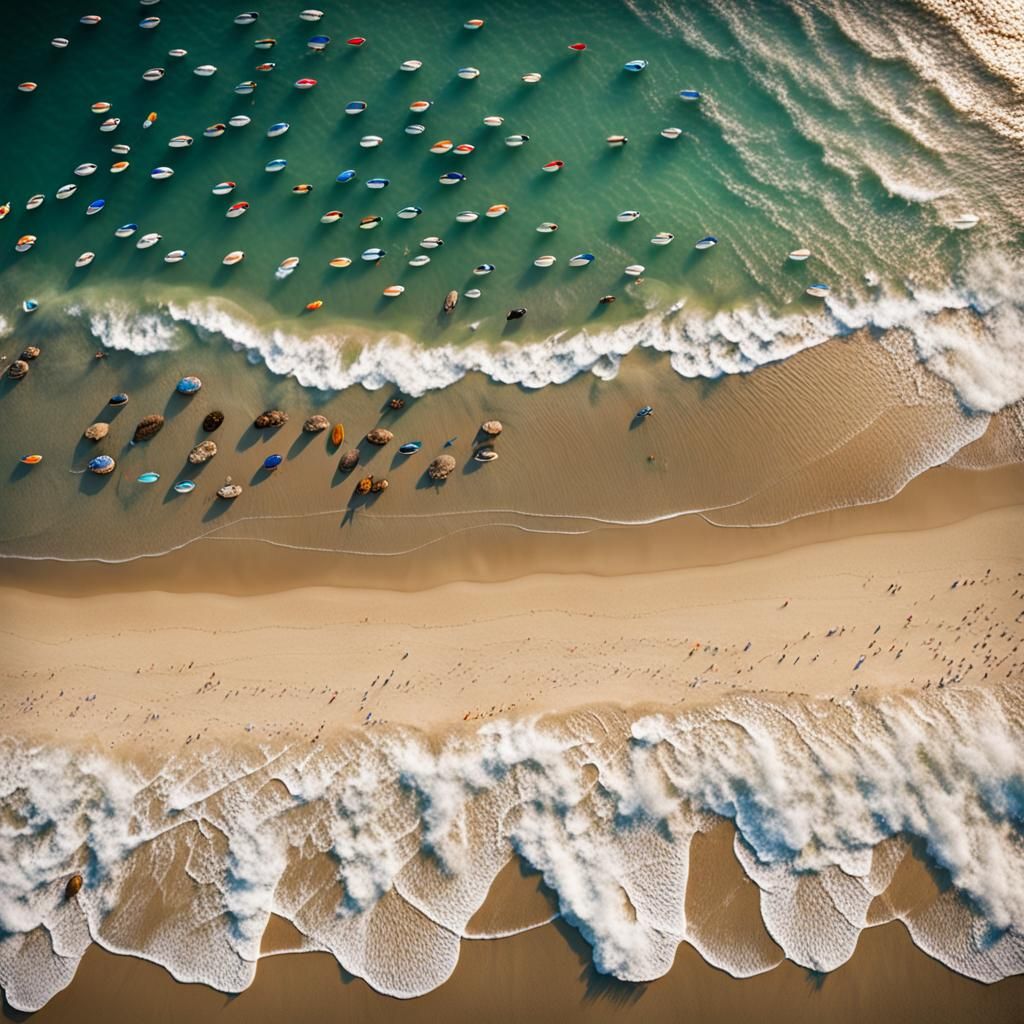 Aerial Beach Shore Photography in Natural Light