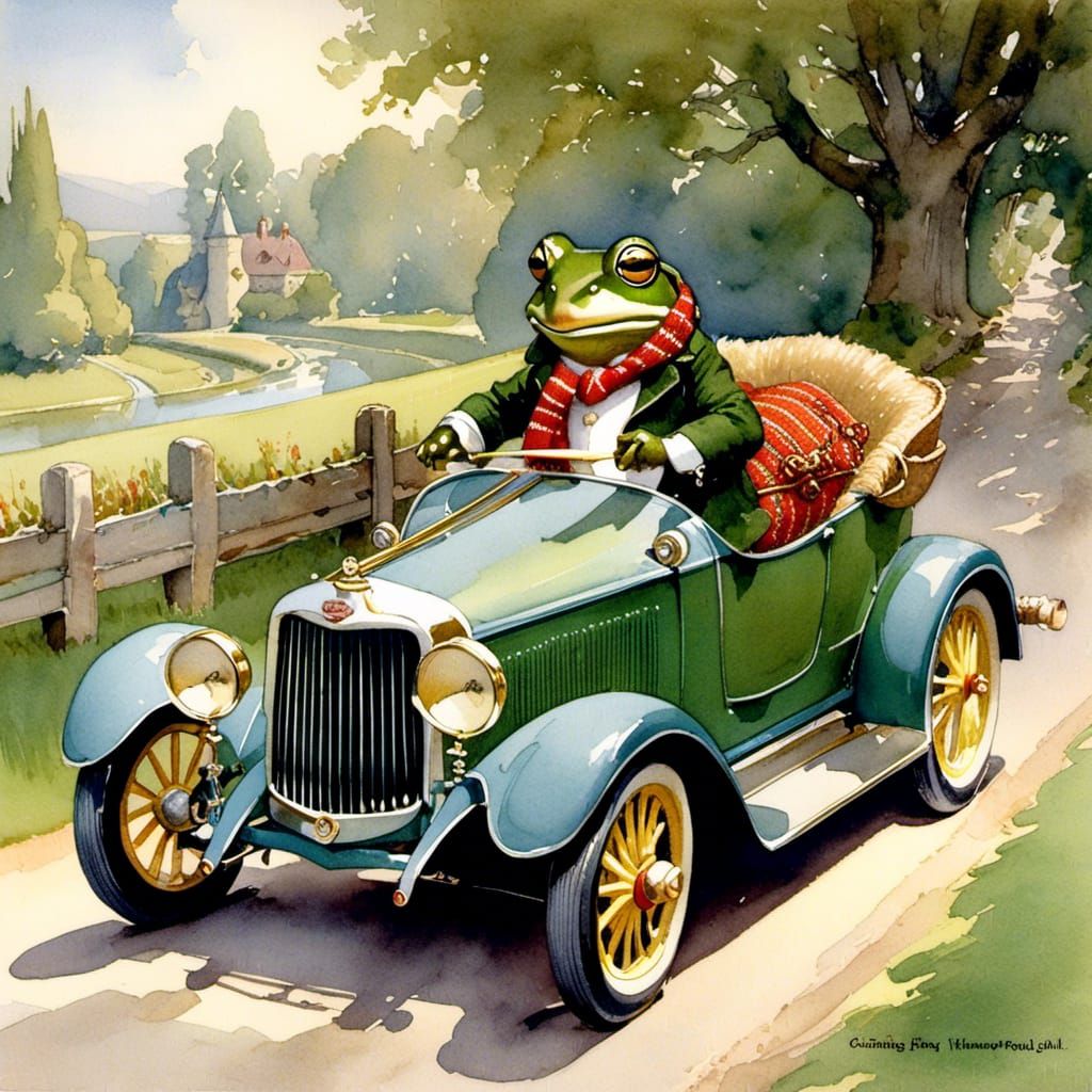 Mr. Frog's Windy Car Ride: Storybook Illustration