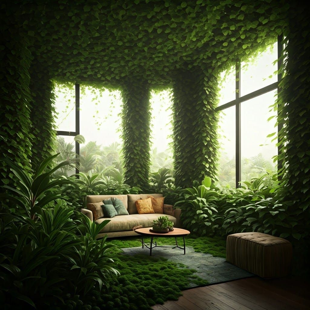 Surreal Nature Reclaims Urban Oasis in Hyper-Realistic Style