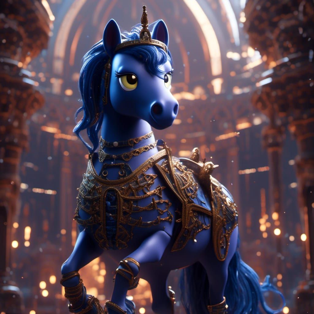 Pony in Latex Harness: Detailed Matte Painting