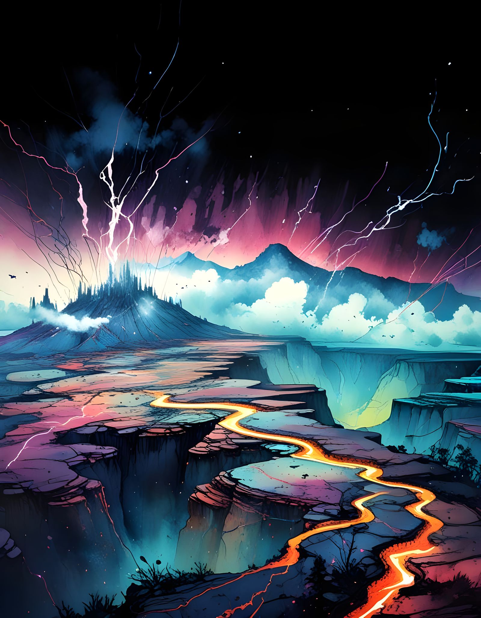 Earth Selfie: Vibrant Watercolour Ink Art