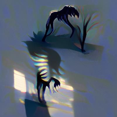 Mysterious Shadow Figure in Dark Street