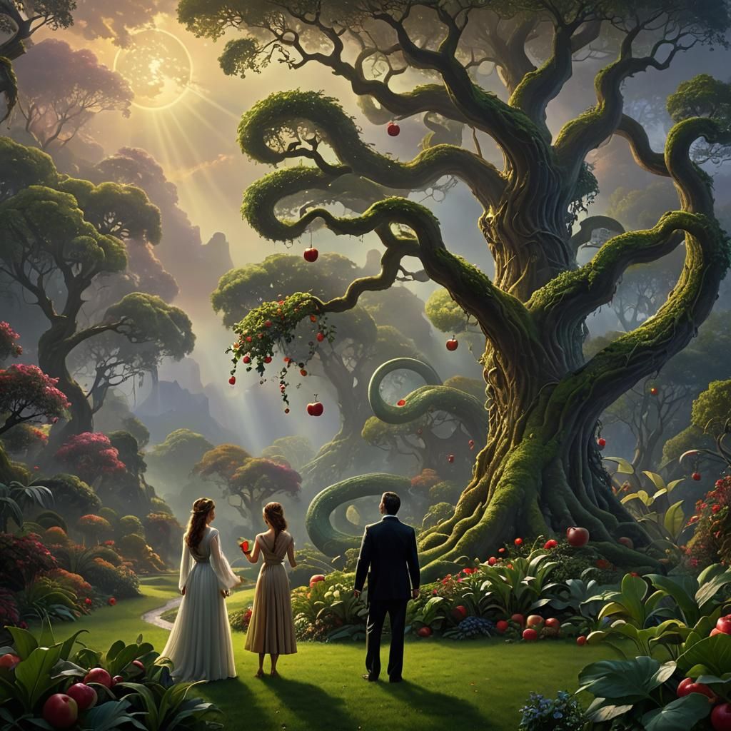 Garden of Eden: Eve, Adam, and the Serpent