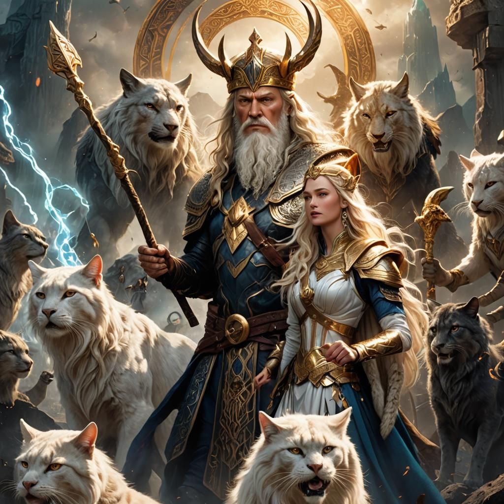 Odin and Freyja Perform Seidr Magic in Asgard