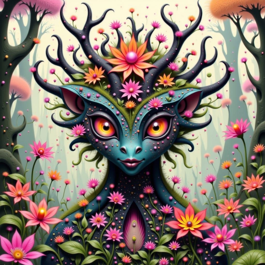 Mystical Forest with Fantastical Creatures