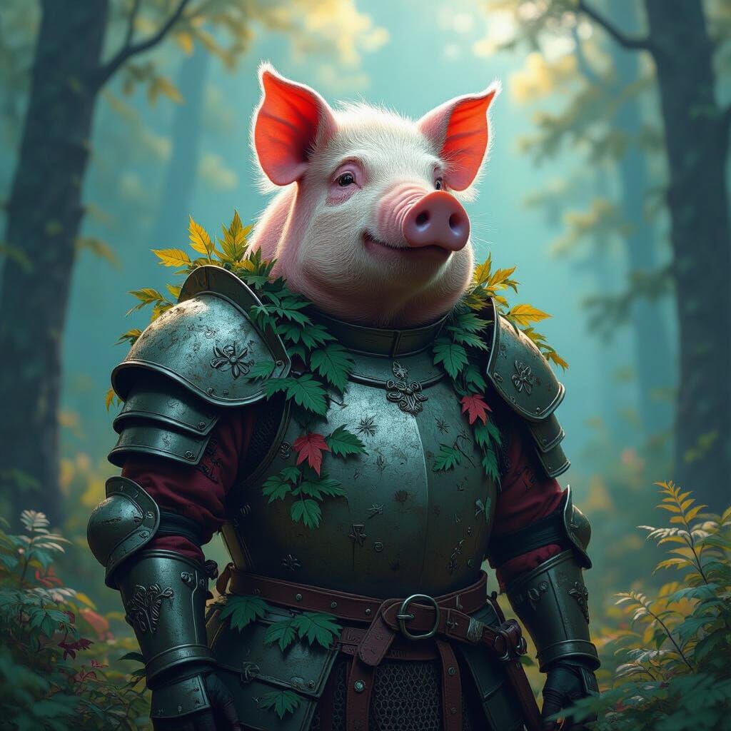 Majestic Pig-Lion Hybrid in German Forest