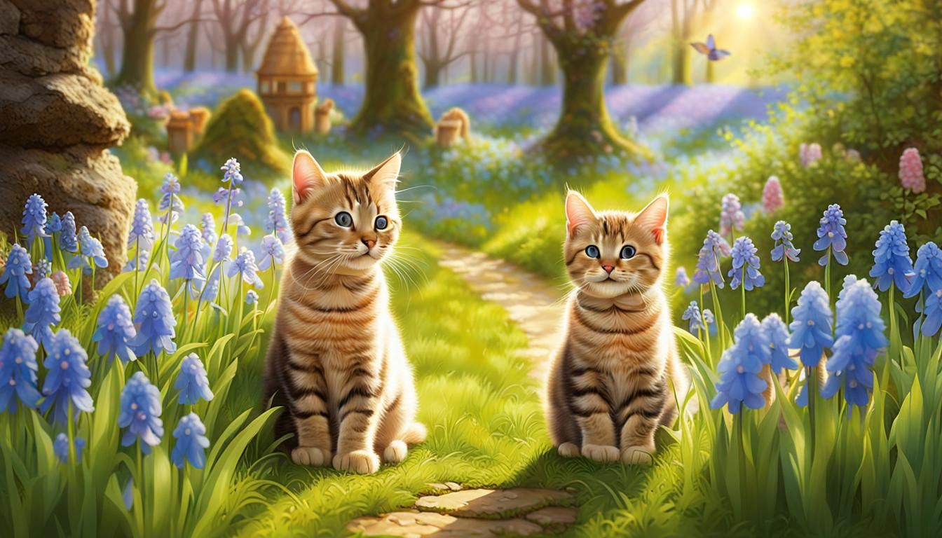 Serene Easter Toddler in Spring Garden Painting