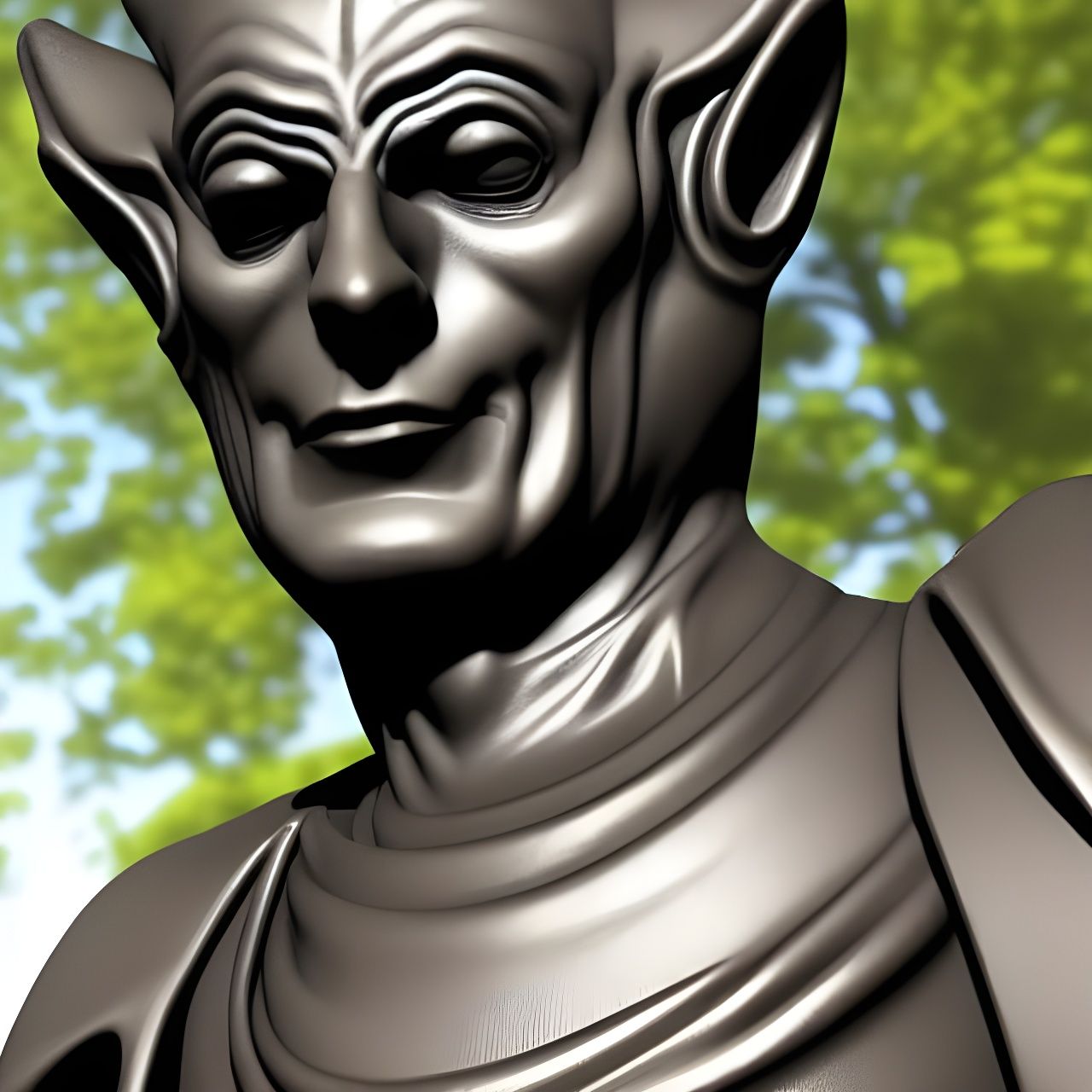 Photorealistic Statue of Momus, God of Satire