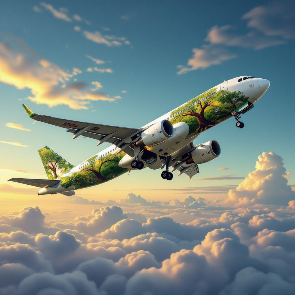 Cristiano Ronaldo Flies Plane with Tree Bark Livery