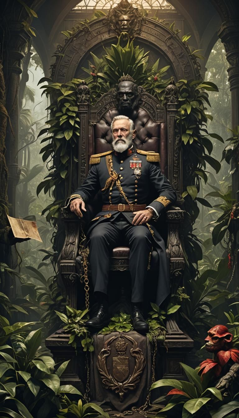 Imposing King on Throne: Dark Fantasy Concept Art