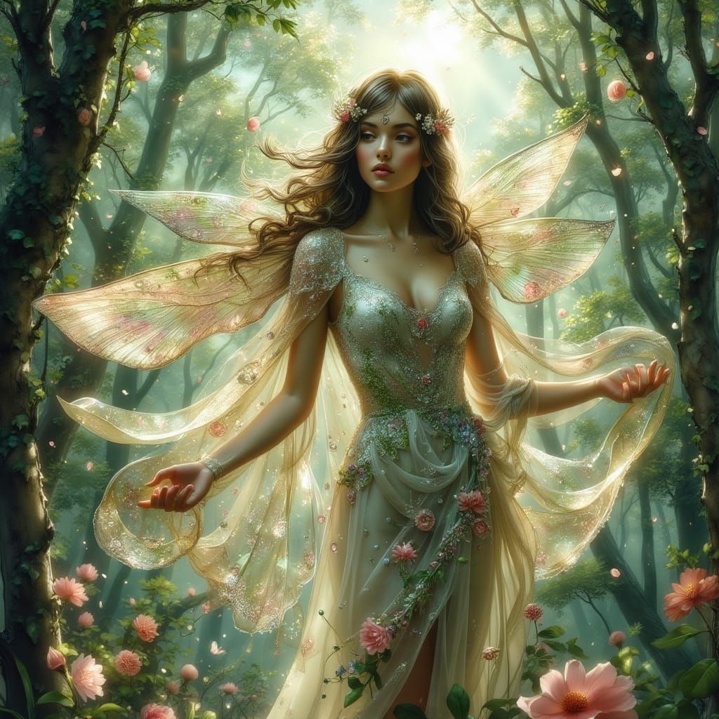 Whimsical Fairy Enchantress Unleashes Magic in Enchanted For...