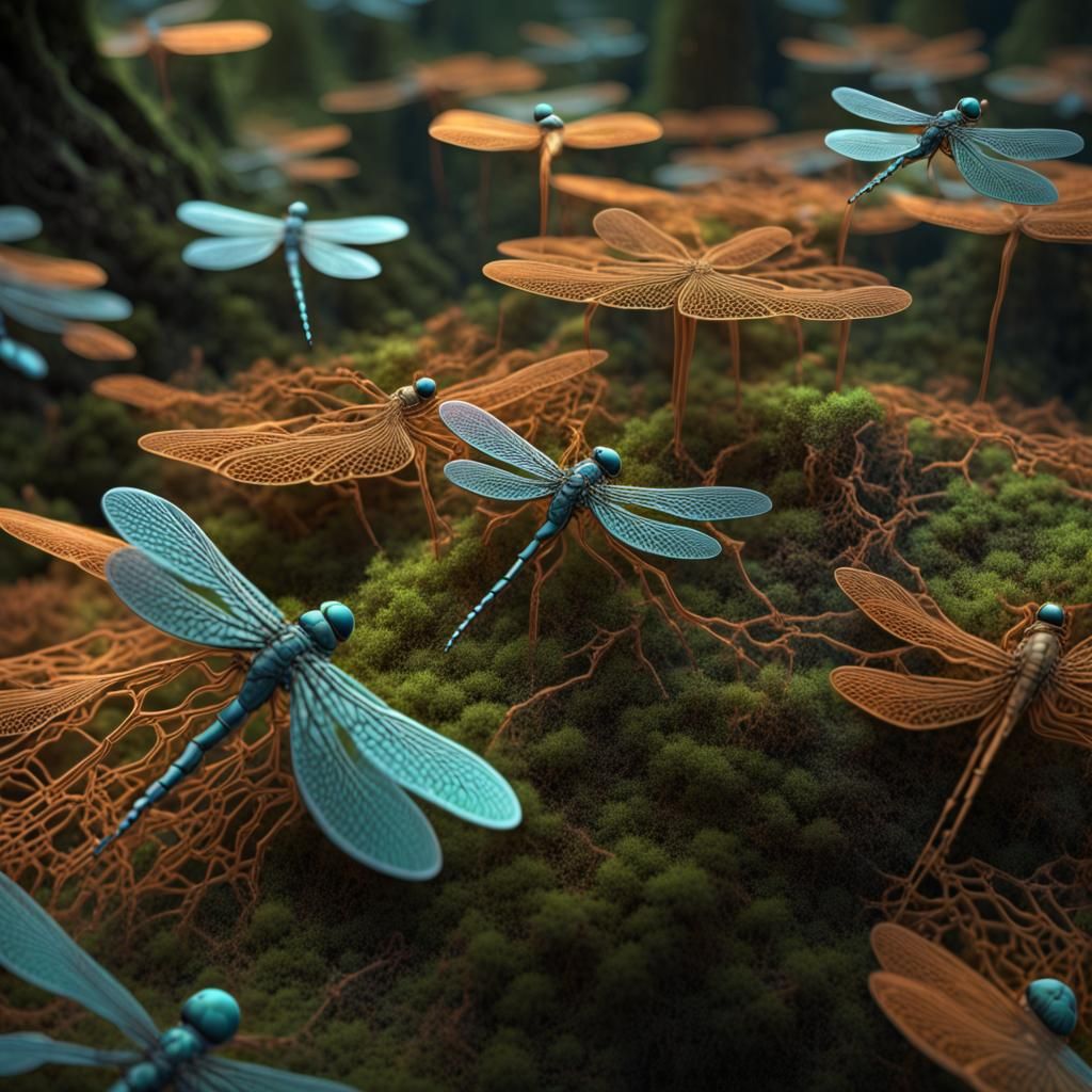 Stargazing Platform in Mycelium Network, Haeckel Style