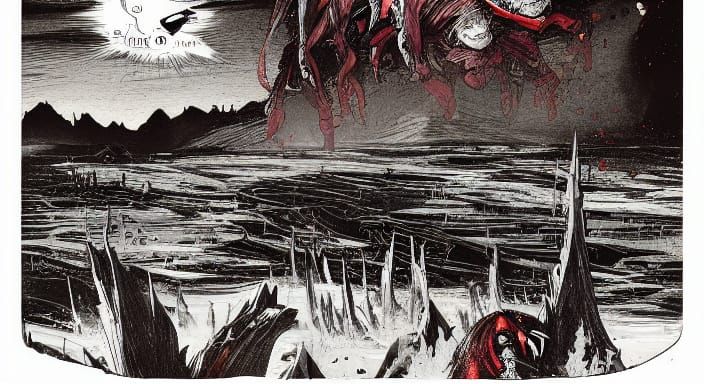 Vampire Harvest Illustration in Moody Comic Art Style