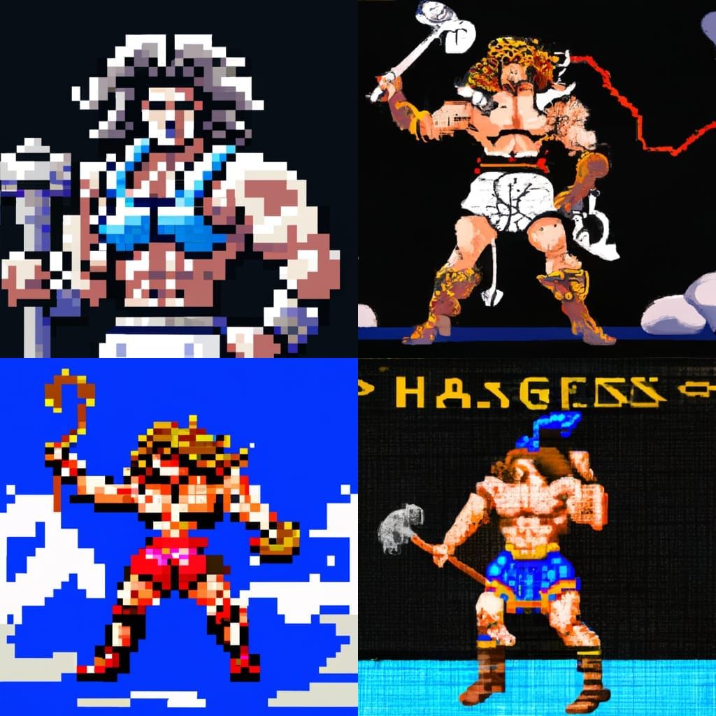 Heracles in 16-bit Pixel Art Style