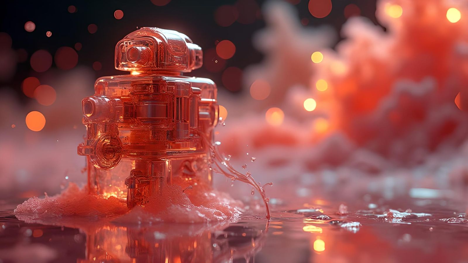 Resin Robot Disco Dance in Sci-Fi Style