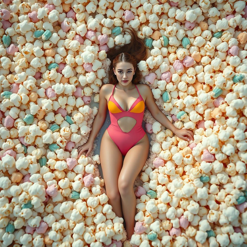 Whimsical Futuristic Popcorn Wonderland