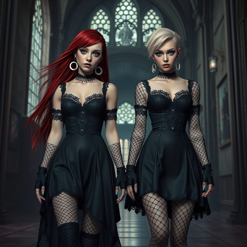 Goth Babes in Mystical Gothic Architecture