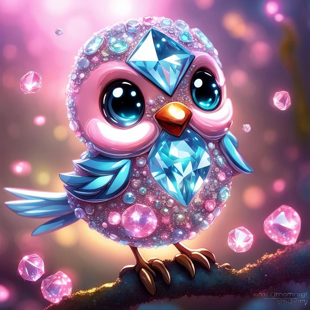 Diamond Glitterbird in Bioluminescent Garden