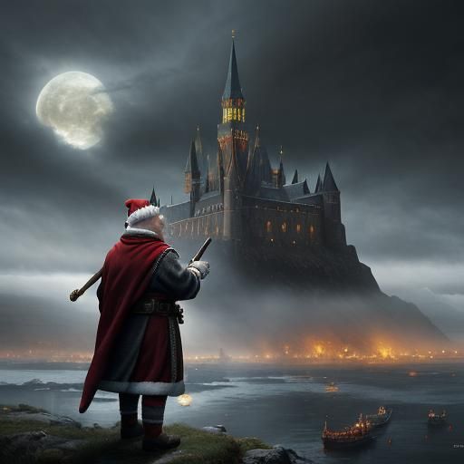 Epic Irish Santa Claus Digital Matte Painting