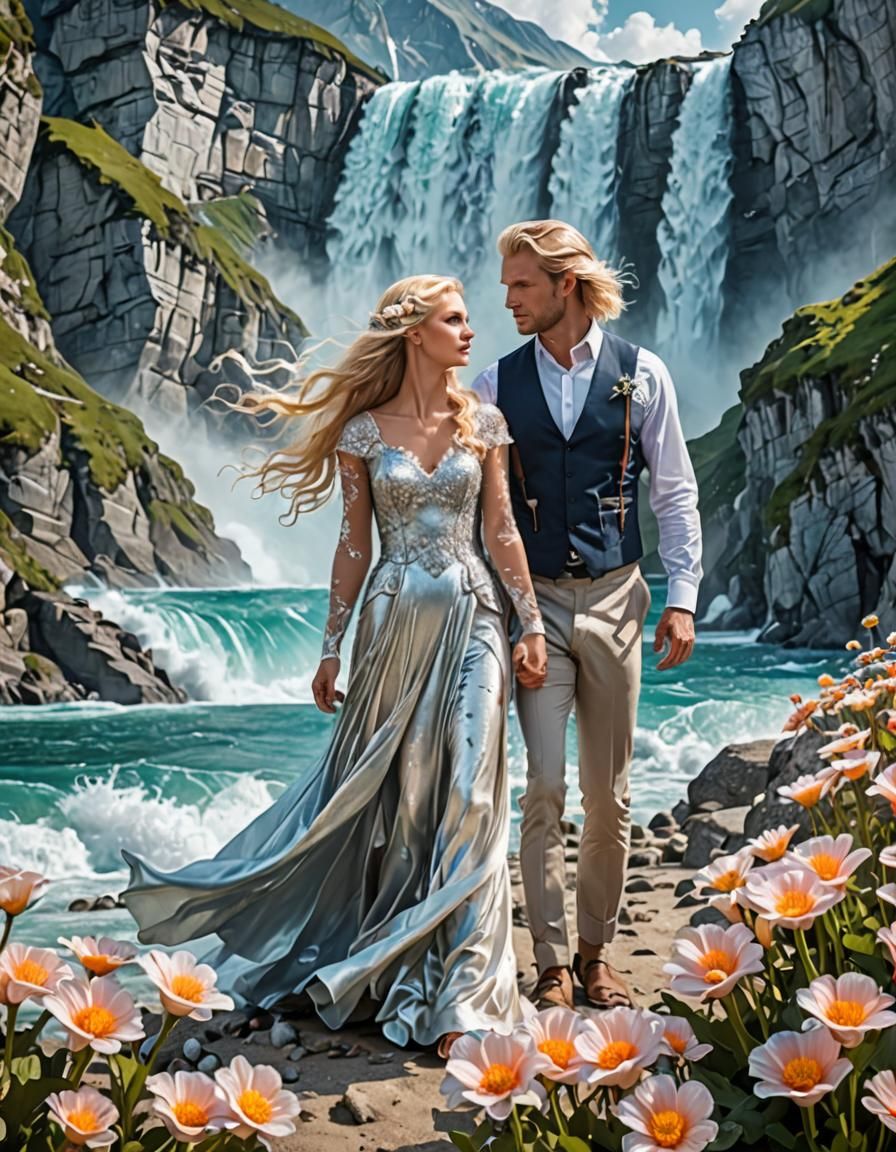 Fantasy Mermaid Couple in a Magical Ocean