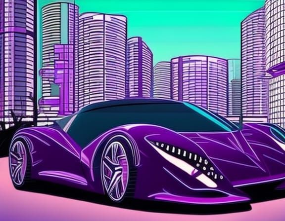 Purple supercar
