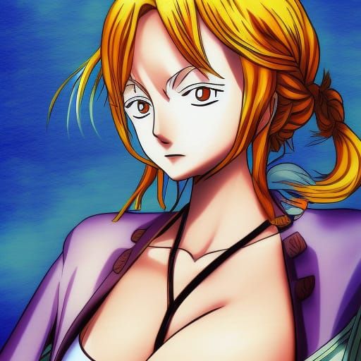 Nami from One Piece in Anime Style