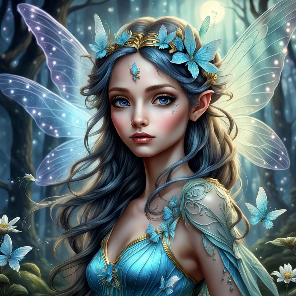 Gorgeous Astral Fairy in Hyperdetailed Fantasy Art
