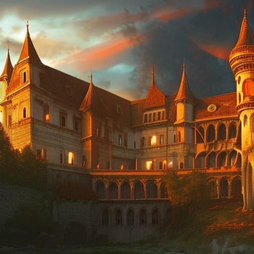 castle in the sunrise
