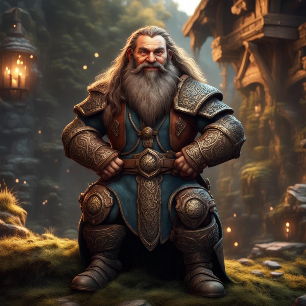 Happy Male Dwarf Fantasy Concept Art