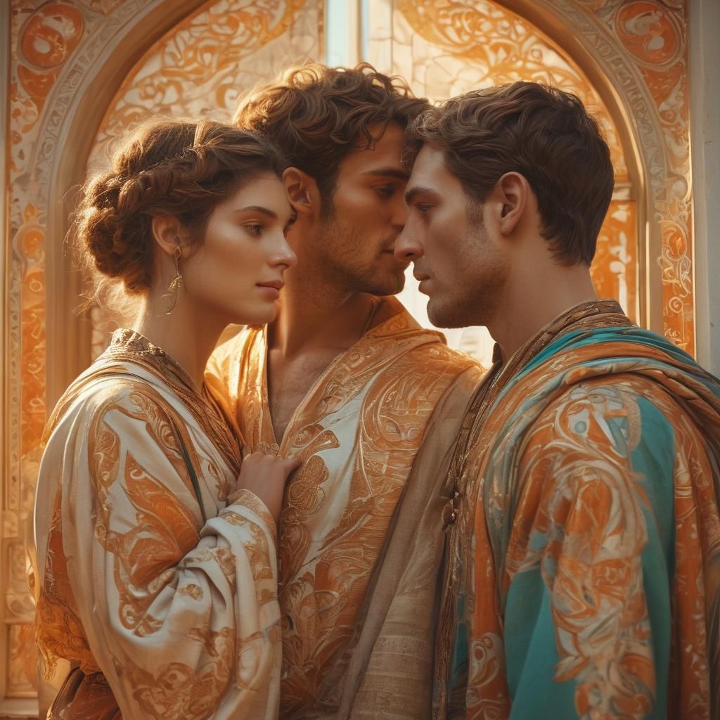 Ancient Greek Scene in Art Nouveau Style