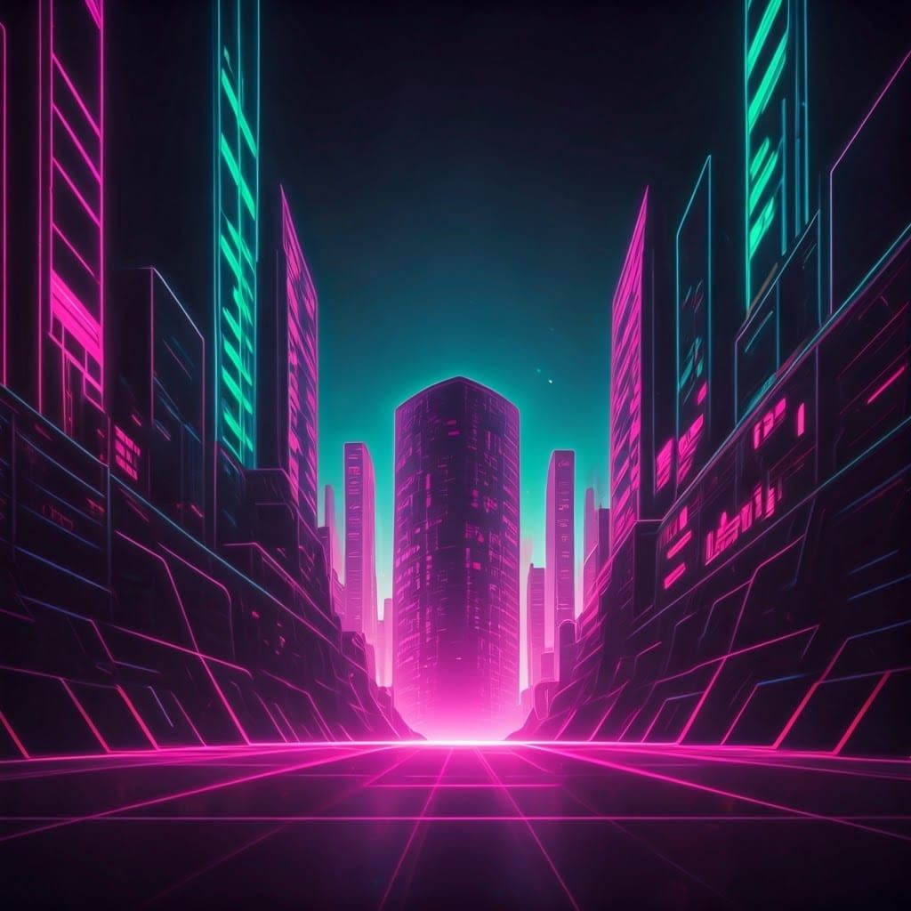Electric Dreamscape in Psychedelic Futuristic Style