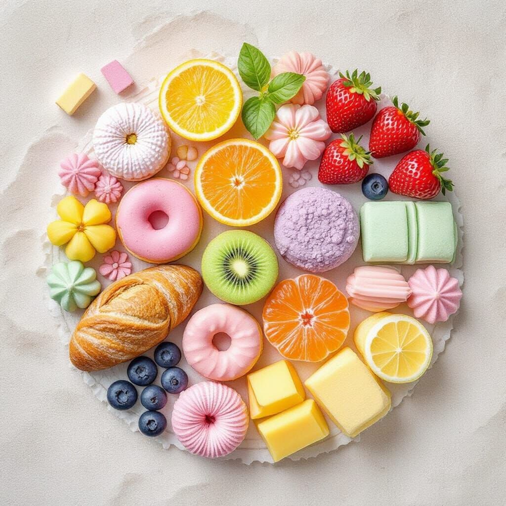 Pastel Food Arrangement in Scandinavian Style