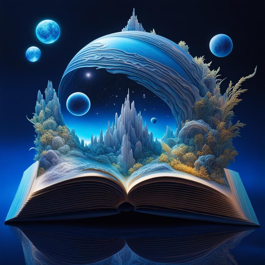 Water Planet in Pop-Up Book Style