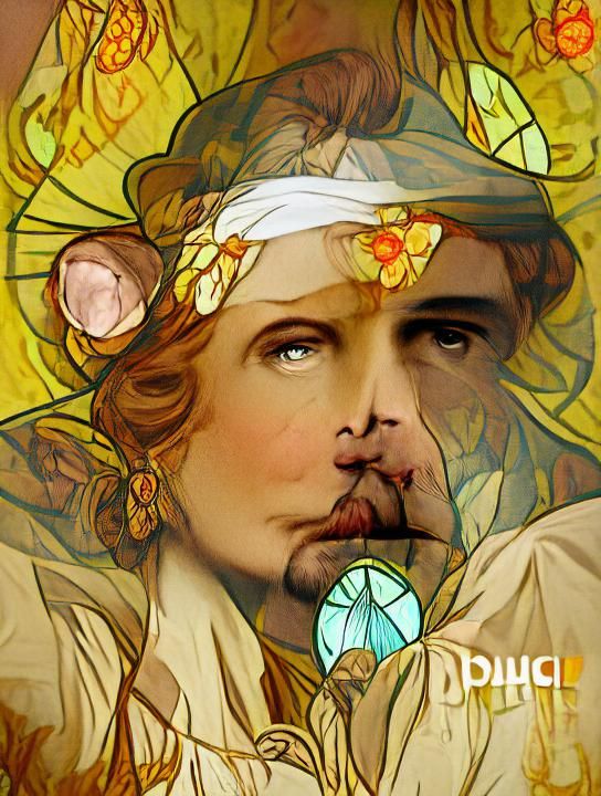 Renaissance Digital Illustration in Art Nouveau Style
