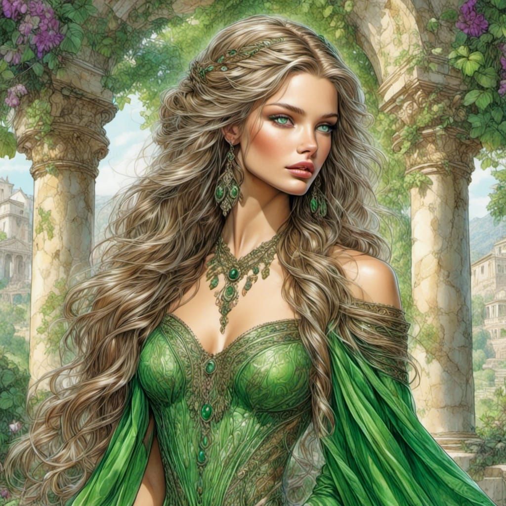 Vixen Queen in Illuminated Fantasy Garden