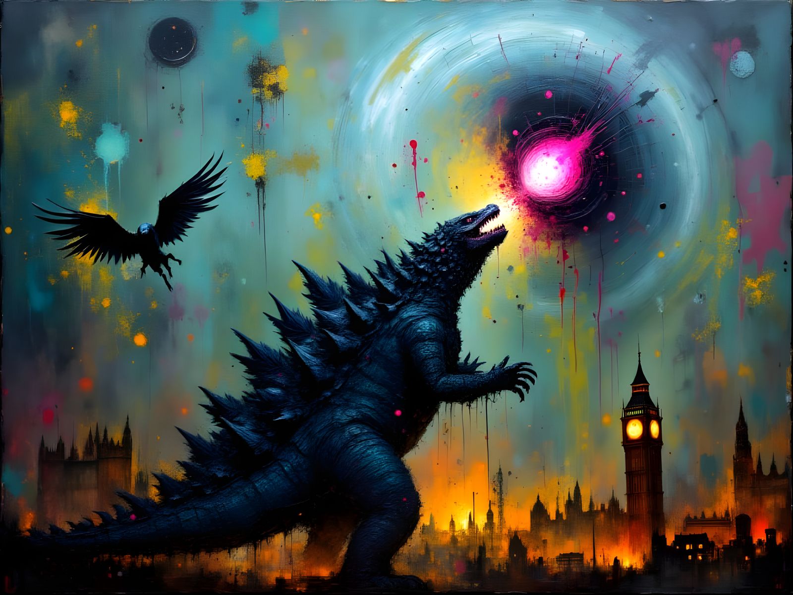 Godzilla Unleashes Fury on London Landmark