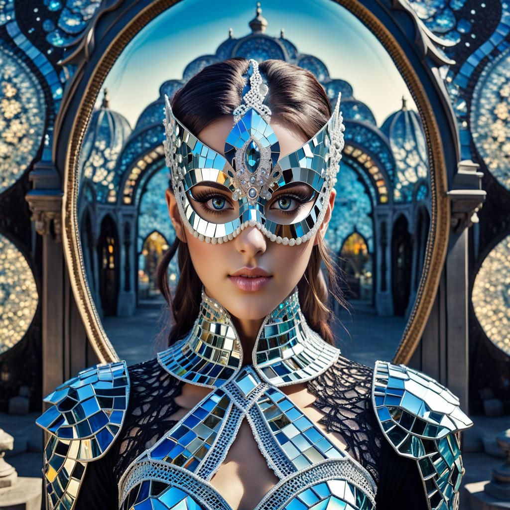 Mysterious Mosaic Mask Mirror Maze Mistress