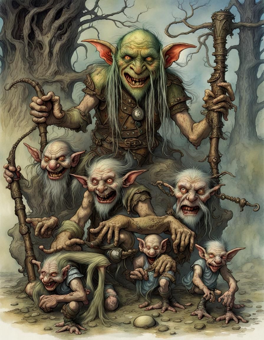 Evil Elves in Photorealistic Horror Style