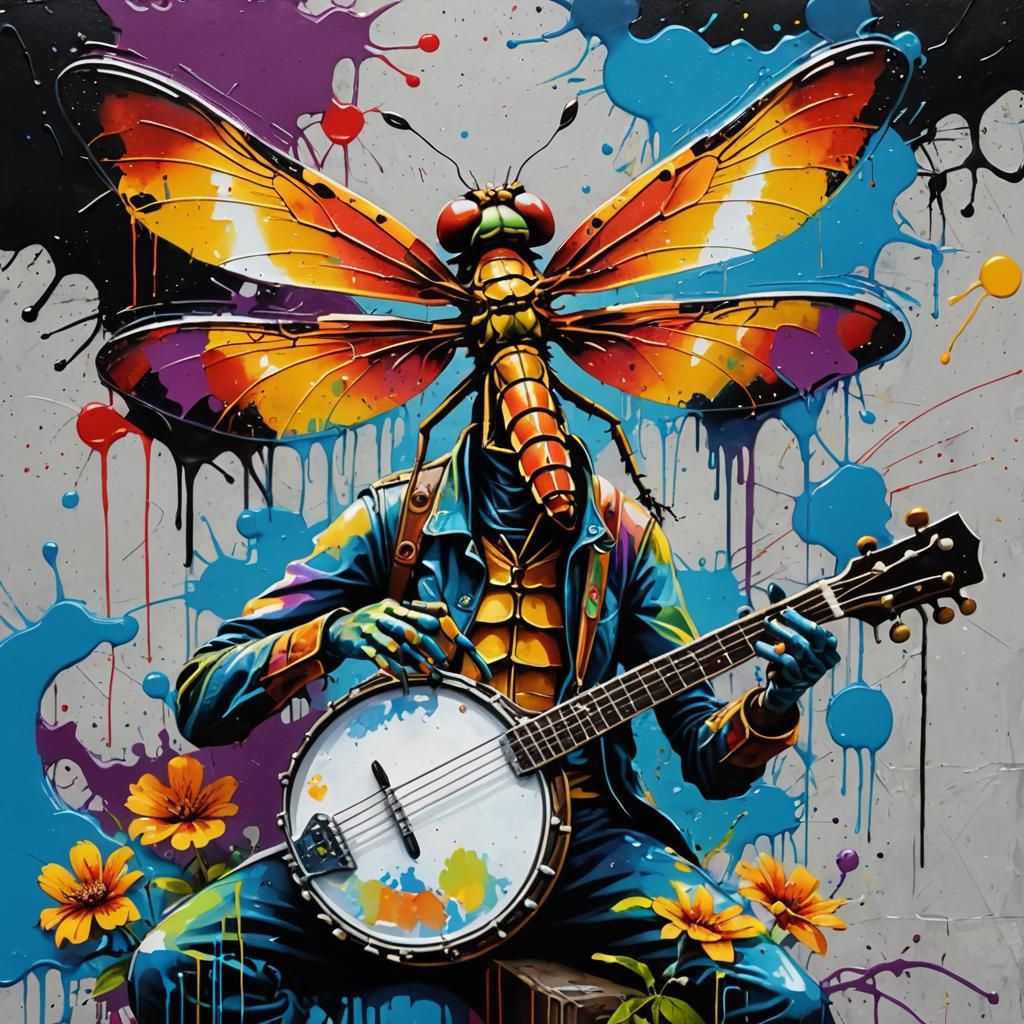 Dragonfly Plays Banjo: Graffiti Street Art