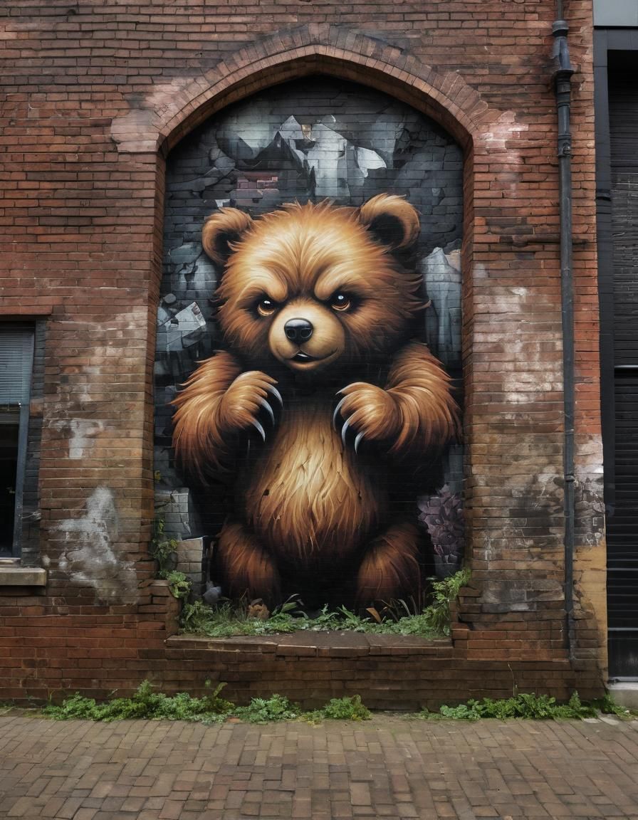 Graffiti Teddy Bear Mural