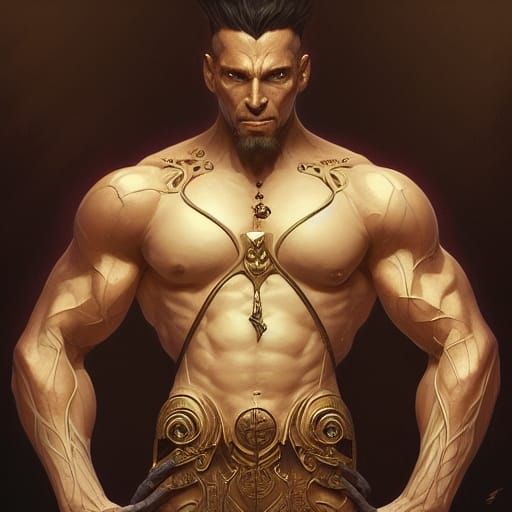 Fantasy Aquarius Male Digital Art Illustration