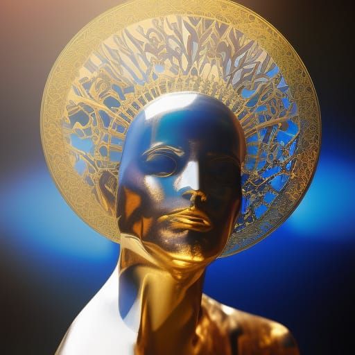 Greek God in Aerial Marble Palace