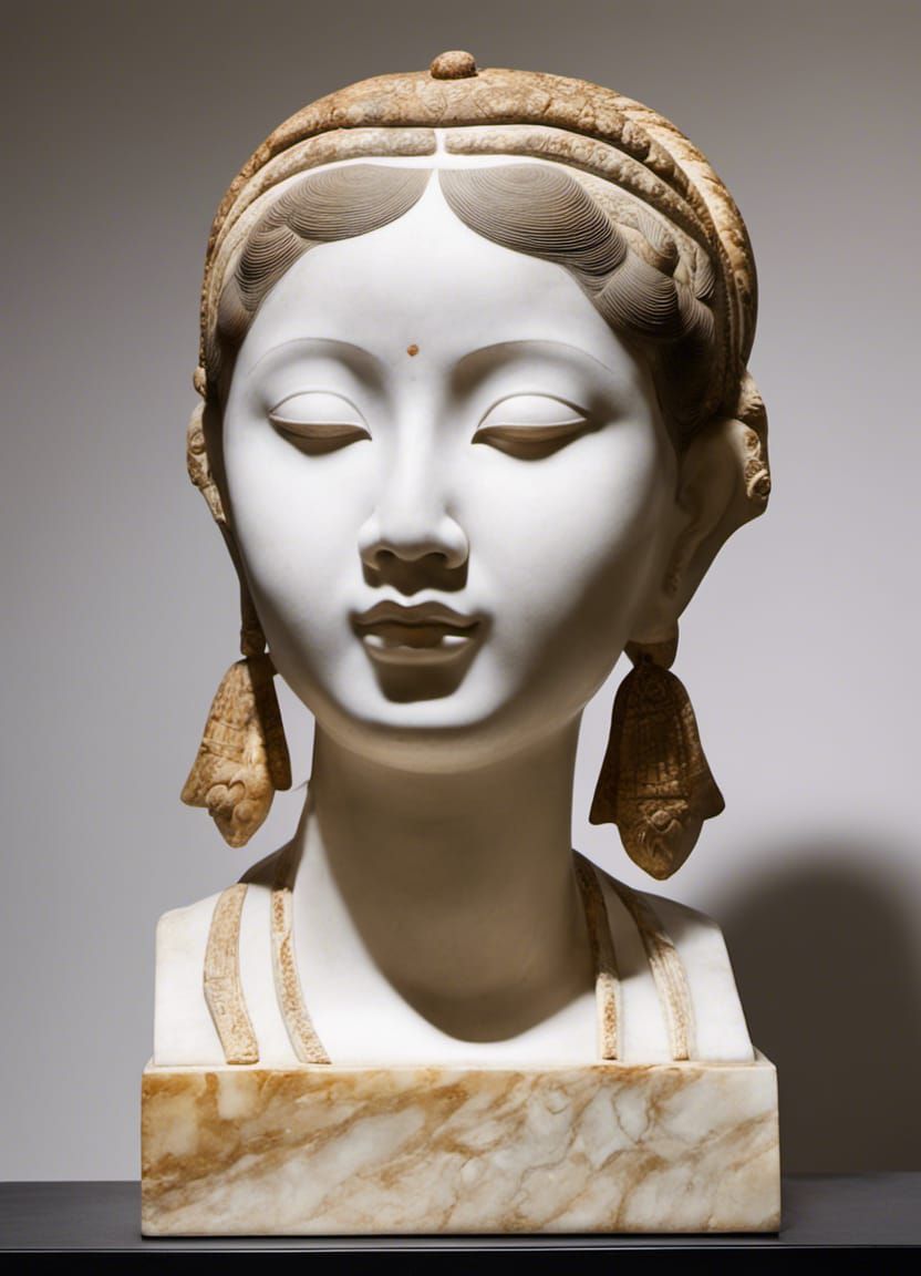 Marble Bust of a Young Indonesian Woman