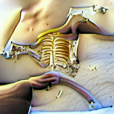 Striking Skeleton Image: Emaciated Figure Study